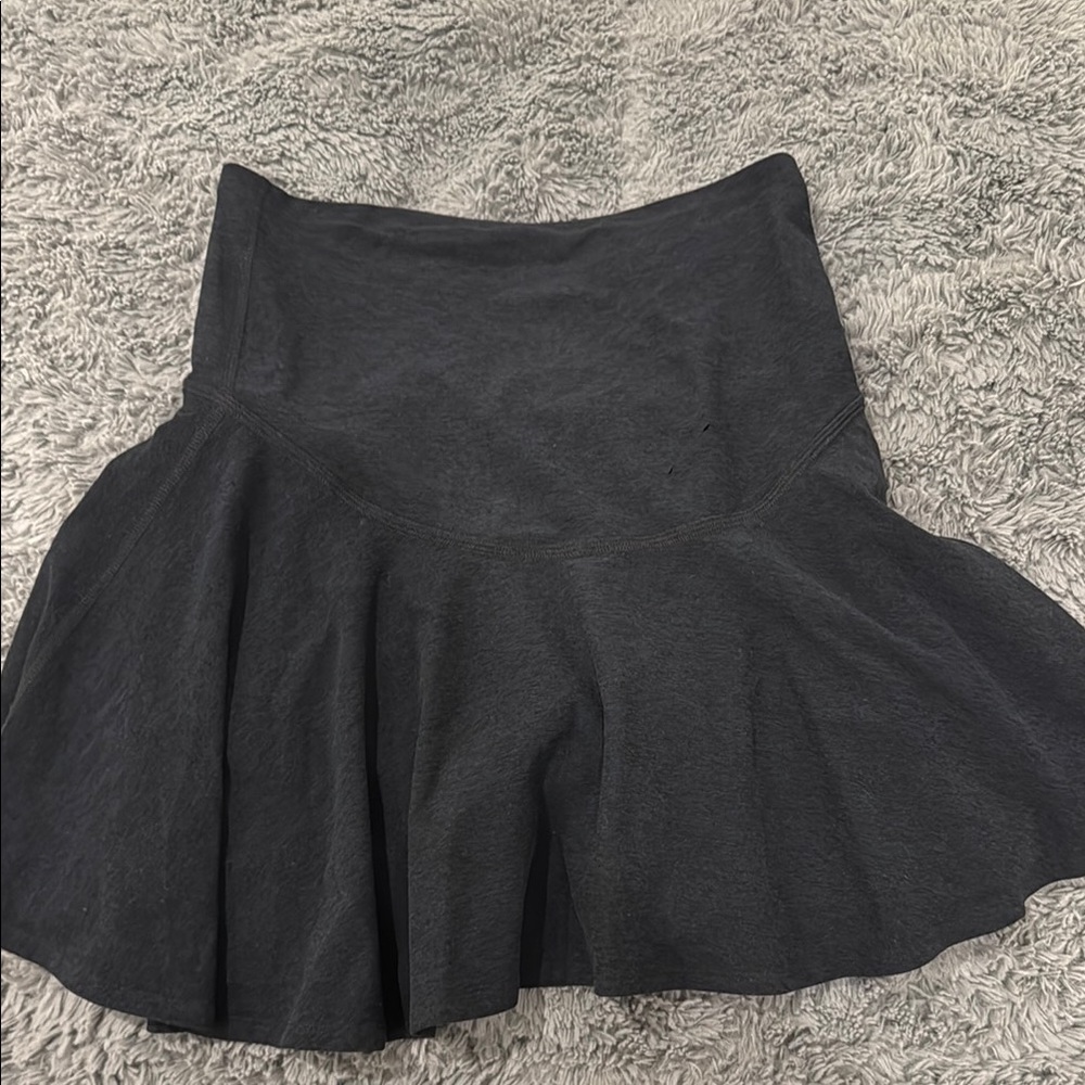 Beyond Yoga Charcoal Flared Mini Skirt
